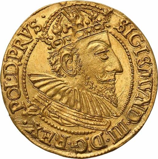 Аверс монеты - Дукат 1593 года "Гданьск" - цена золотой монеты - Польша, Сигизмунд III Ваза