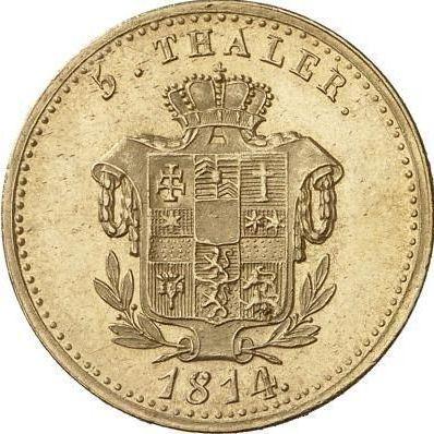Revers 5 Taler 1814 - Goldmünze Wert - Hessen-Kassel, Wilhelm I