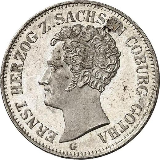 Аверс монеты - 1/6 талера 1843 года G - цена серебряной монеты - Саксен-Кобург-Гота, Эрнст I