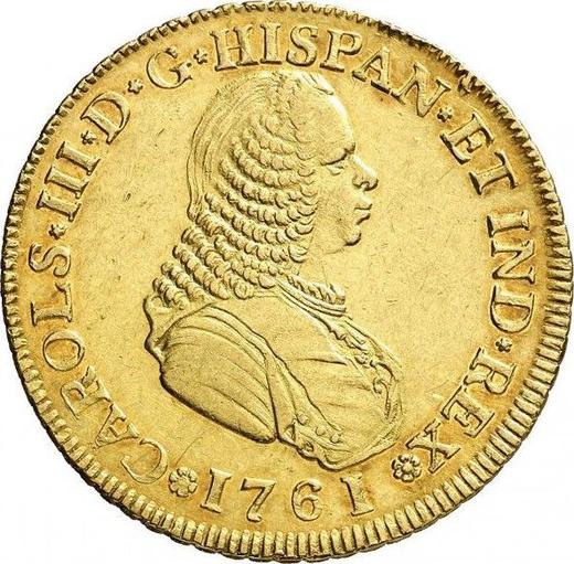 Obverse 4 Escudos 1761 PN J - Gold Coin Value - Colombia, Charles III