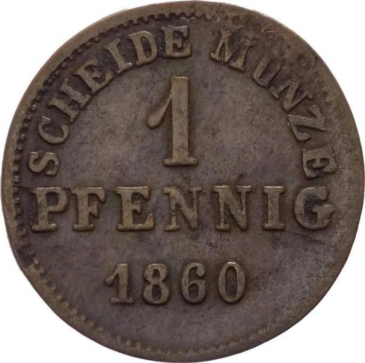 Reverse 1 Pfennig 1860 -  Coin Value - Hesse-Darmstadt, Louis III