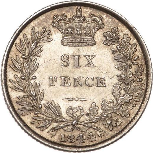 Reverse Sixpence 1844 - Silver Coin Value - United Kingdom, Victoria