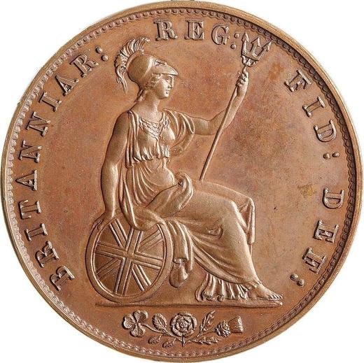 Реверс монеты - 1/2 пенни 1839 года WW - цена  монеты - Великобритания, Виктория