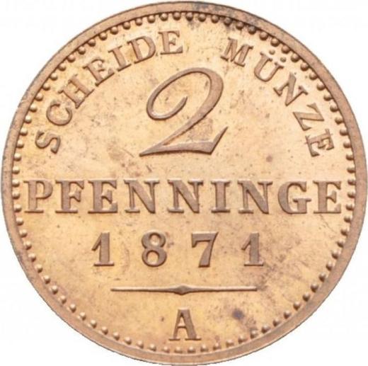 Reverse 2 Pfennig 1871 A -  Coin Value - Prussia, William I