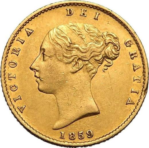 Awers monety - 1/2 suwerena 1859 - cena złotej monety - Wielka Brytania, Wiktoria