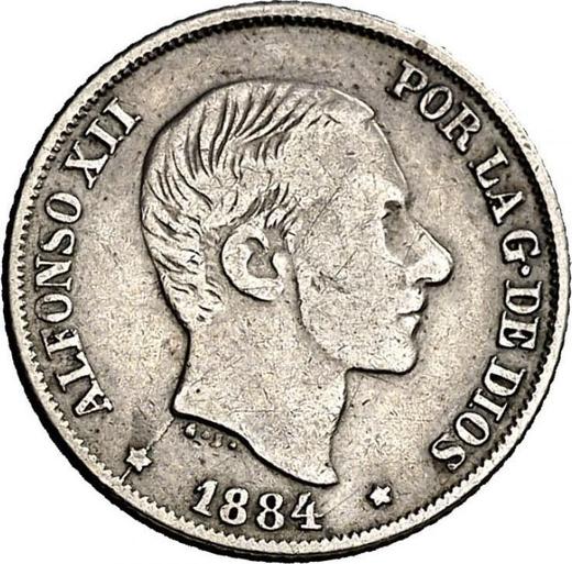Obverse 10 Centavos 1884 - Silver Coin Value - Philippines, Alfonso XII