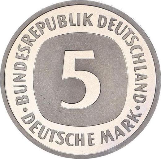 Obverse 5 Mark 1993 J -  Coin Value - Germany, FRG