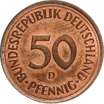 Obverse 50 Pfennig 1949-2001 2 Pfennig Round -  Coin Value - Germany, FRG