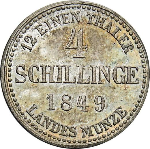 Obverse Pattern 4 Schilling 1849 Silver One-sided strike of reverse - Silver Coin Value - Mecklenburg-Strelitz, George