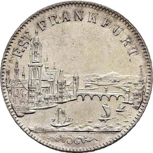 Anverso 6 Kreuzers 1856 "Tipo 1852-1856" - valor de la moneda de plata - Fráncfort del Meno, Ciudad Libre