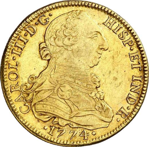 Obverse 8 Escudos 1774 Mo FM - Gold Coin Value - Mexico, Charles III