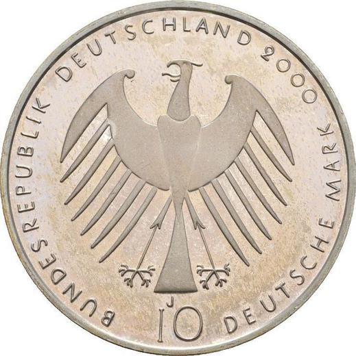 Reverse 10 Mark 2000 J "EXPO 2000" - Silver Coin Value - Germany, FRG