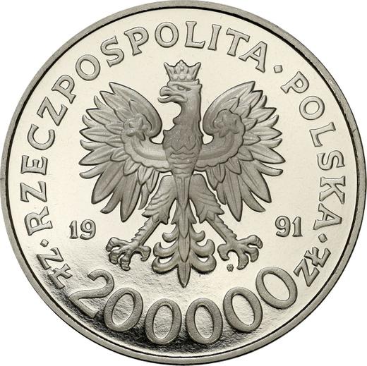 Awers monety - Próba 200000 złotych 1991 MW ET "200 Rocznica Konstytucji - 3 Maja" Nikiel - cena  monety - Polska, III RP przed denominacją