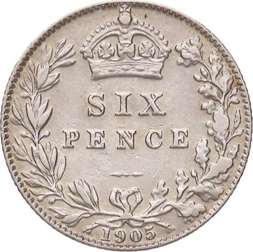 Reverse Sixpence 1905 - Silver Coin Value - United Kingdom, Edward VII