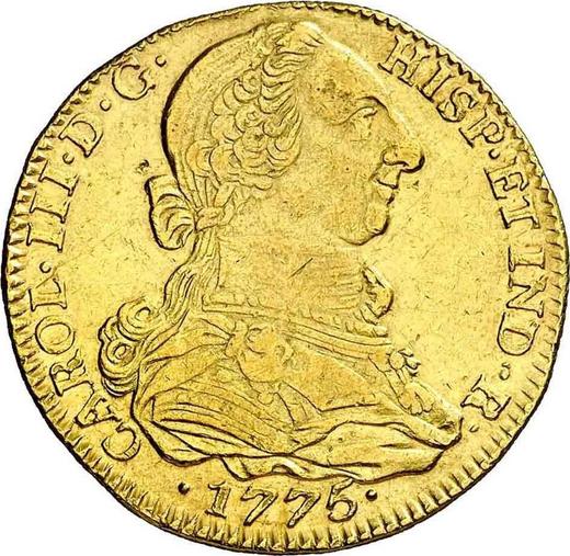 Obverse 4 Escudos 1775 NR JJ - Gold Coin Value - Colombia, Charles III