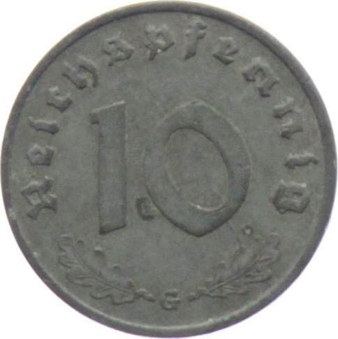Obverse 10 Reichspfennig 1941 G "Type 1940-1945" -  Coin Value - Germany, Third Reich