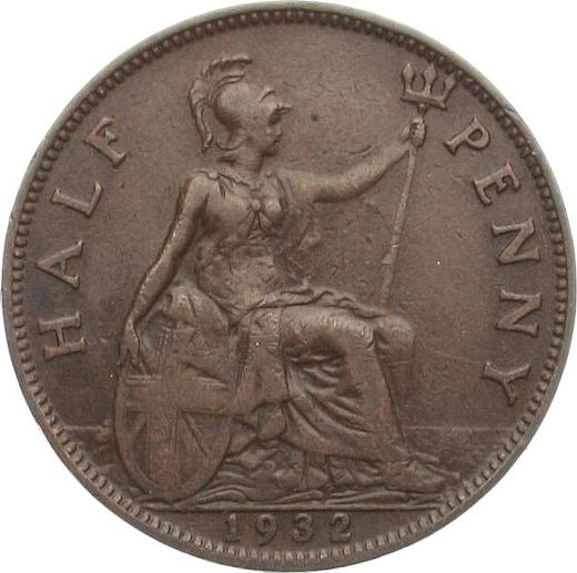 Reverse Halfpenny 1932 -  Coin Value - United Kingdom, George V