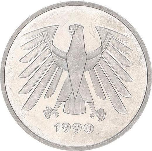 Revers 5 Mark 1990 J - Münze Wert - Deutschland, BRD