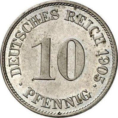 Avers 10 Pfennig 1905 J "Typ 1890-1916" - Münze Wert - Deutschland, Deutsches Kaiserreich