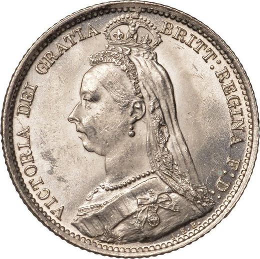 Obverse Sixpence 1890 JEB "Jubilee Head" - Silver Coin Value - United Kingdom, Victoria