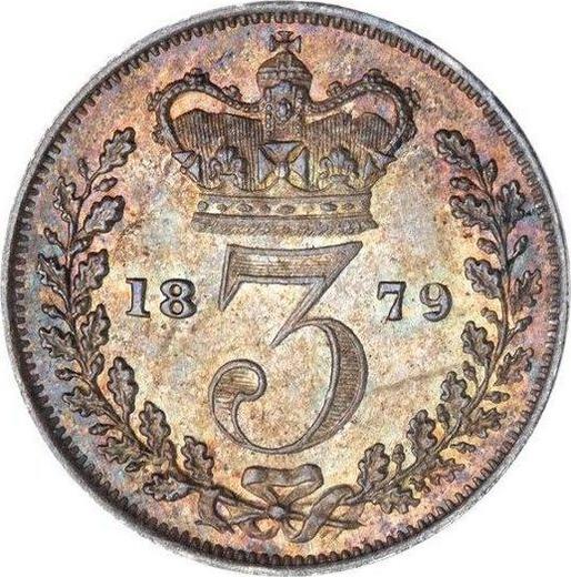 Revers 3 Pence 1879 - Silbermünze Wert - Großbritannien, Victoria