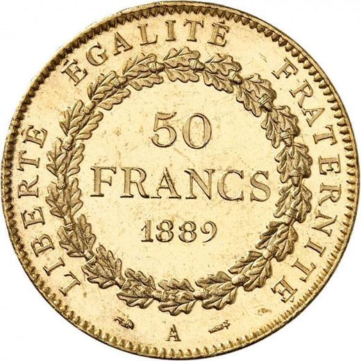 Reverse 50 Francs 1889 A "Type 1878-1904" - Gold Coin Value - France, Third Republic
