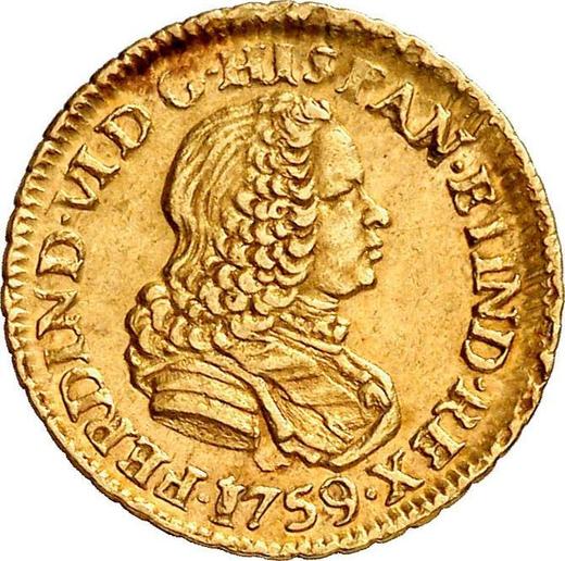 Obverse 1 Escudo 1759 LM JM - Gold Coin Value - Peru, Ferdinand VI