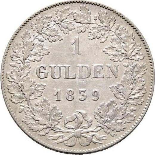 Reverse Gulden 1839 - Silver Coin Value - Bavaria, Ludwig I