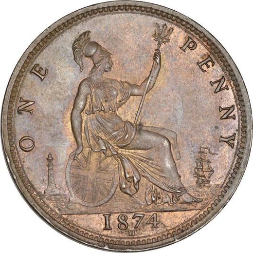 Reverse Penny 1874 H "Type 1860-1894" -  Coin Value - United Kingdom, Victoria