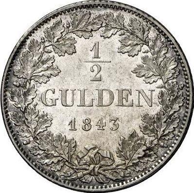 Reverse 1/2 Gulden 1843 - Silver Coin Value - Schwarzburg-Rudolstadt, Friedrich Günther