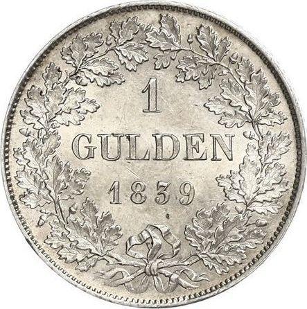 Reverse Gulden 1839 - Silver Coin Value - Baden, Leopold