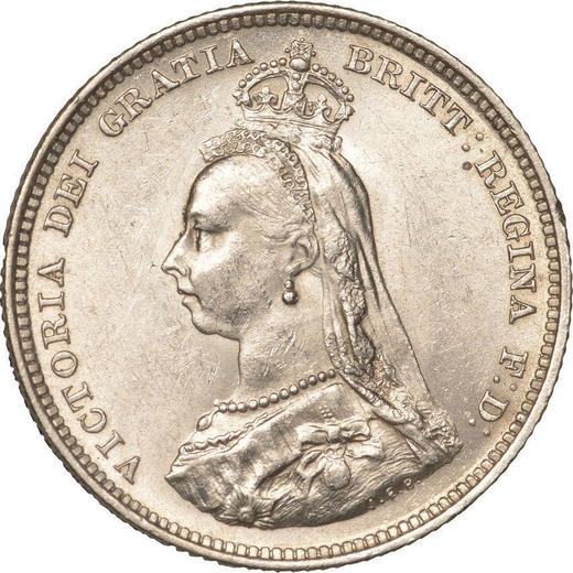 Avers 1 Schilling 1888 JEB "Kleines Jubiläumsporträt" - Silbermünze Wert - Großbritannien, Victoria