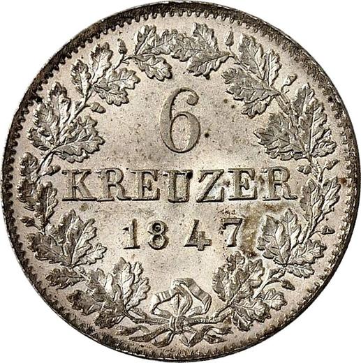 Reverse 6 Kreuzer 1847 - Silver Coin Value - Nassau, Adolphe