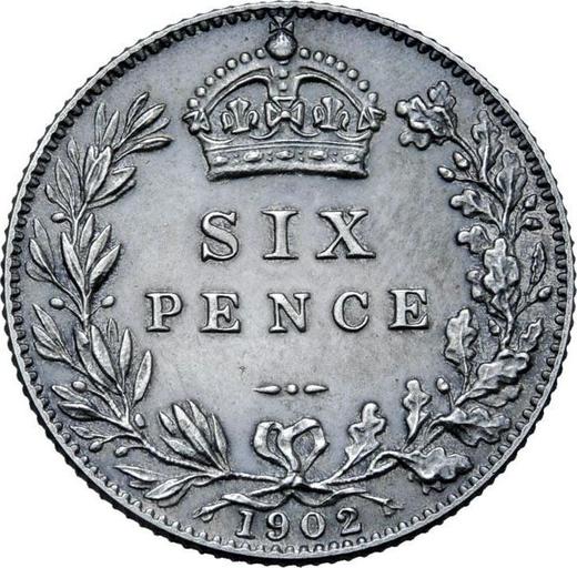 Reverso 6 peniques 1902 - valor de la moneda de plata - Gran Bretaña, Eduardo VII