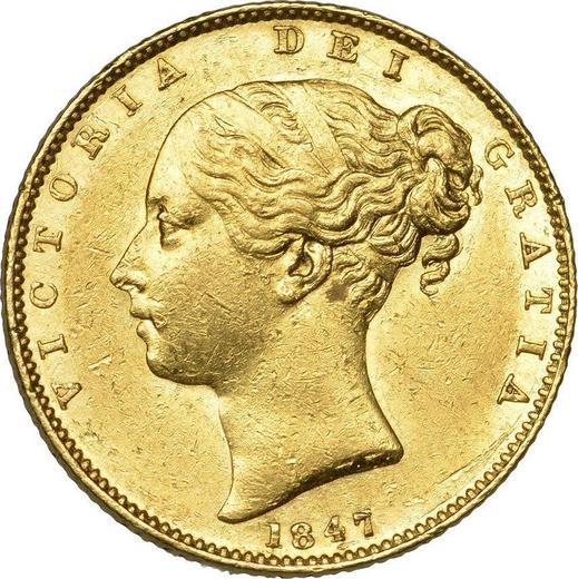 Awers monety - 1 suweren 1847 WW "Herb" - cena złotej monety - Wielka Brytania, Wiktoria