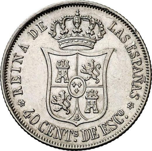 Reverse 40 Céntimos de escudo 1868 6-pointed star - Silver Coin Value - Spain, Isabella II