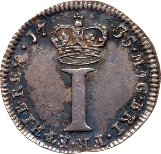 Reverso Penique 1735 - valor de la moneda de plata - Gran Bretaña, Jorge II