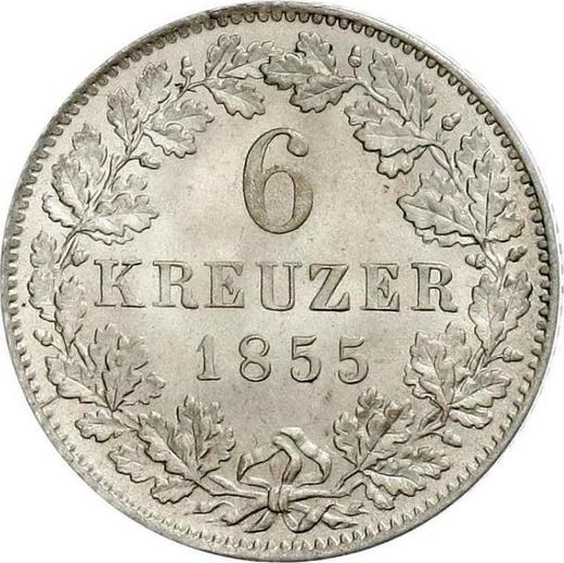 Revers 6 Kreuzer 1855 - Silbermünze Wert - Württemberg, Wilhelm I