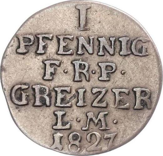 Reverse 1 Pfennig 1827 -  Coin Value - Reuss-Greiz, Heinrich XIX