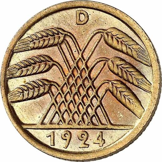 Reverse 5 Reichspfennig 1924 D - Coin Value - Germany, Weimar Republic