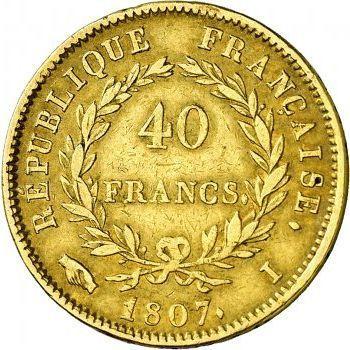 Reverse 40 Francs 1807 I "Type 1806-1807" - Gold Coin Value - France, Napoleon I