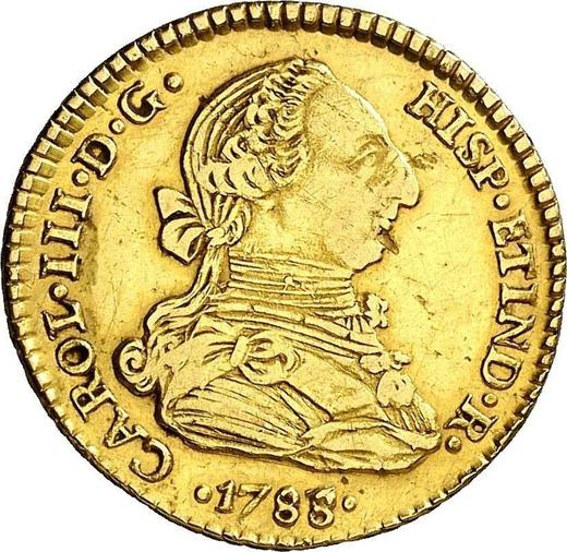 Obverse 2 Escudos 1788 PTS PR - Gold Coin Value - Bolivia, Charles III