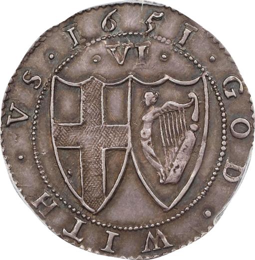 Reverse Sixpence 1651 - Silver Coin Value - United Kingdom, Commonwealth