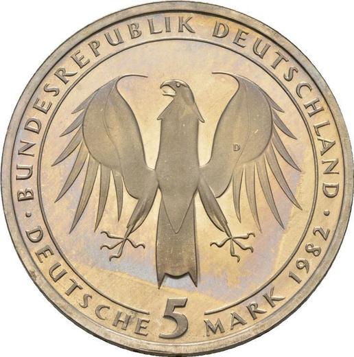 Revers 5 Mark 1982 D "Goethe" - Münze Wert - Deutschland, BRD
