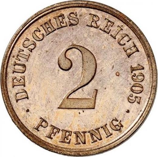 Avers 2 Pfennig 1905 E "Typ 1904-1916" - Münze Wert - Deutschland, Deutsches Kaiserreich