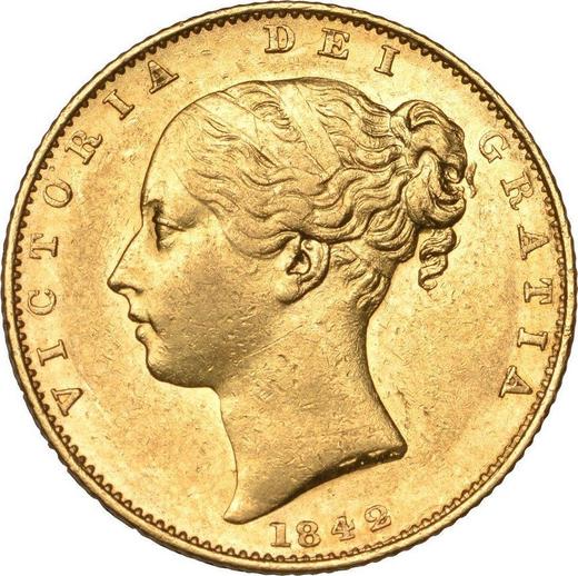 Avers Sovereign 1842 WW "Wappen" - Goldmünze Wert - Großbritannien, Victoria