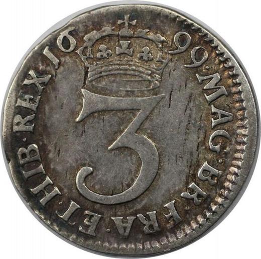 Reverso 3 peniques 1699 - valor de la moneda de plata - Gran Bretaña, Guillermo III