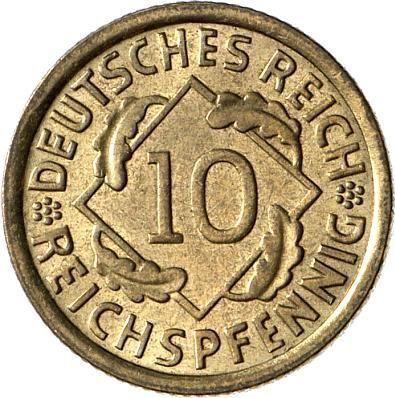 Obverse 10 Reichspfennig 1933 J -  Coin Value - Germany, Weimar Republic