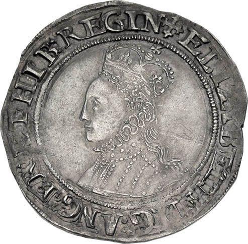 Obverse Shilling no date (1560-1561) "Second issue" Pearls on a bust - Silver Coin Value - United Kingdom, Elizabeth I