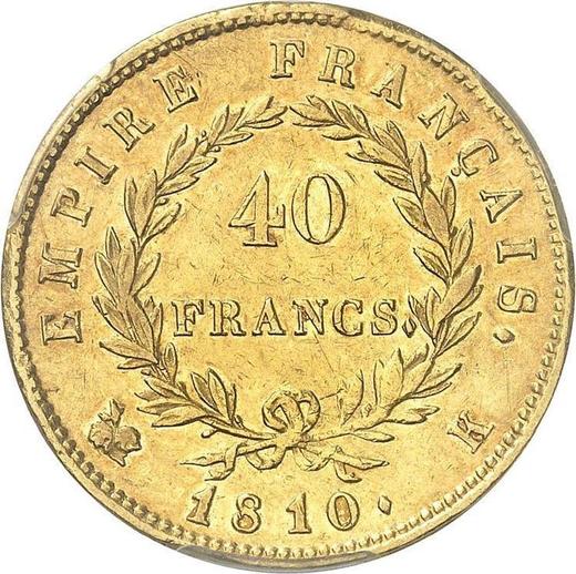 Reverse 40 Francs 1810 K "Type 1809-1813" - Gold Coin Value - France, Napoleon I